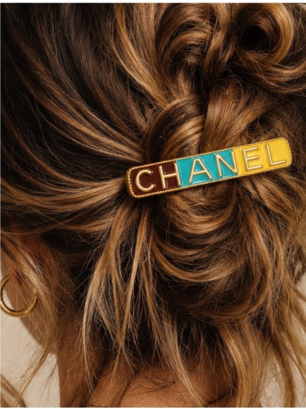 Designer Inspired Multicolor Logo Barrette